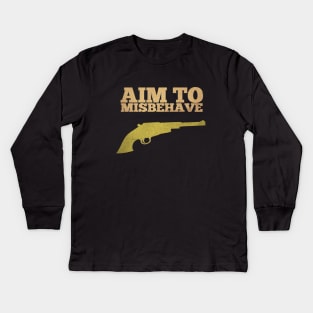 Aim To Misbehave Kids Long Sleeve T-Shirt